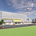 Modern Office Building Complex 3d model