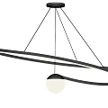 Elegant Modern Chandelier With Circular Metallic Frame And Illuminated Spherical Bulb