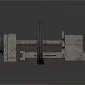 Rustic Iron Weapon With Spoked Wheels And Metal Frame Mechanical Design