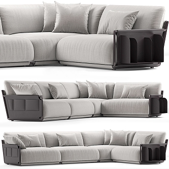 Miloti Minotti multiplayer corner sofa 3d model