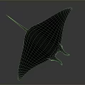 Black Manta Ray Aquatic Animal Swimming In Deep Ocean With Streamlined Body