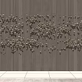 Modern Wall Decor On Wooden Panel Background With Gold Spheres Arranged Artistically
