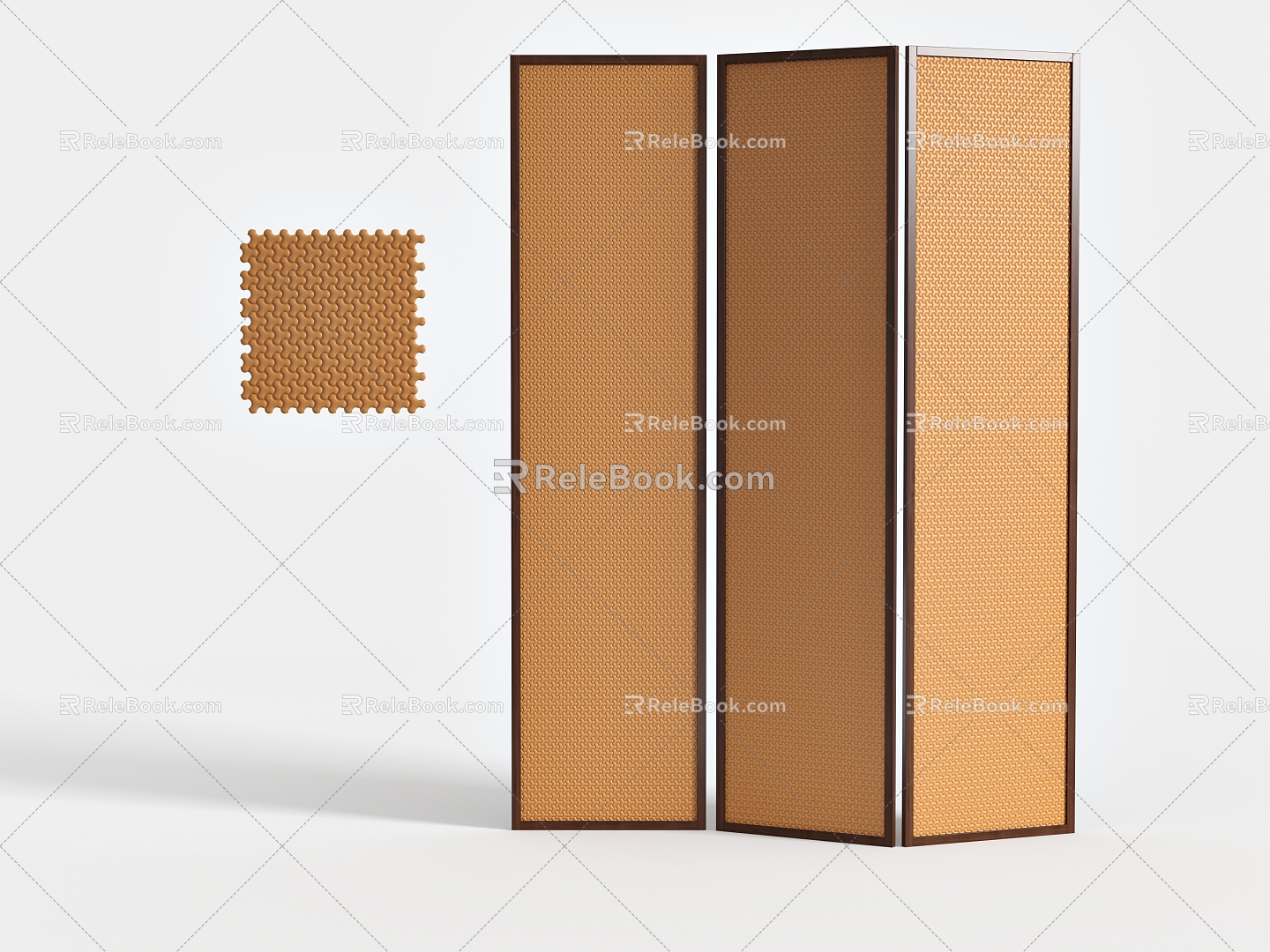 Modern wall decoration woven leather pattern 3d model