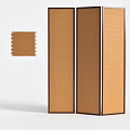 Soft Upholstered Vertical Panels With Honeycomb Texture And Double Panel Design 3d model