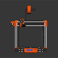 Professional 3D Printing Equipment with Orange Black Frame Digital Display and Build Platform