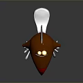 Cartoon Brown Bird Game Movie Character With Red Beak Yellow Eyes Sharp Teeth Black Claws