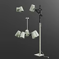 Modern Lighting Combination Featuring Multi Head Chandelier And Floor Standing Lamp Design