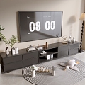 Modern Black TV Cabinet Sideboard Balcony Cabinet Storage Cabinet Entrance Cabinet 3d model