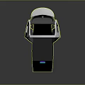 Modern Futuristic Ergonomic Seat Design With White Frame Black Base And Blue Light
