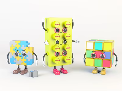 Modern Toy Trendy Play Edition Puzzle Rubik's Cube Lego Blocks Beautiful Chen Ornaments Cartoon 3d model