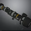 Military Camouflage Weapon With Tubular Structure Black White Parts And Orange Stripes