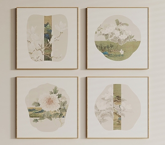 New Chinese Hanging Paintings 3d model