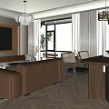 Modern Living Dining Room Interior With Brown Leather Sofa Dining Table And Chairs