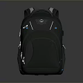 Modern Black Backpack With Blue Accents And Multiple Compartments For Daily Use 3d model