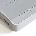 HESINETIC Wireless Router With LED Indicators Ethernet Ports And WiFi Signal Icons White Design