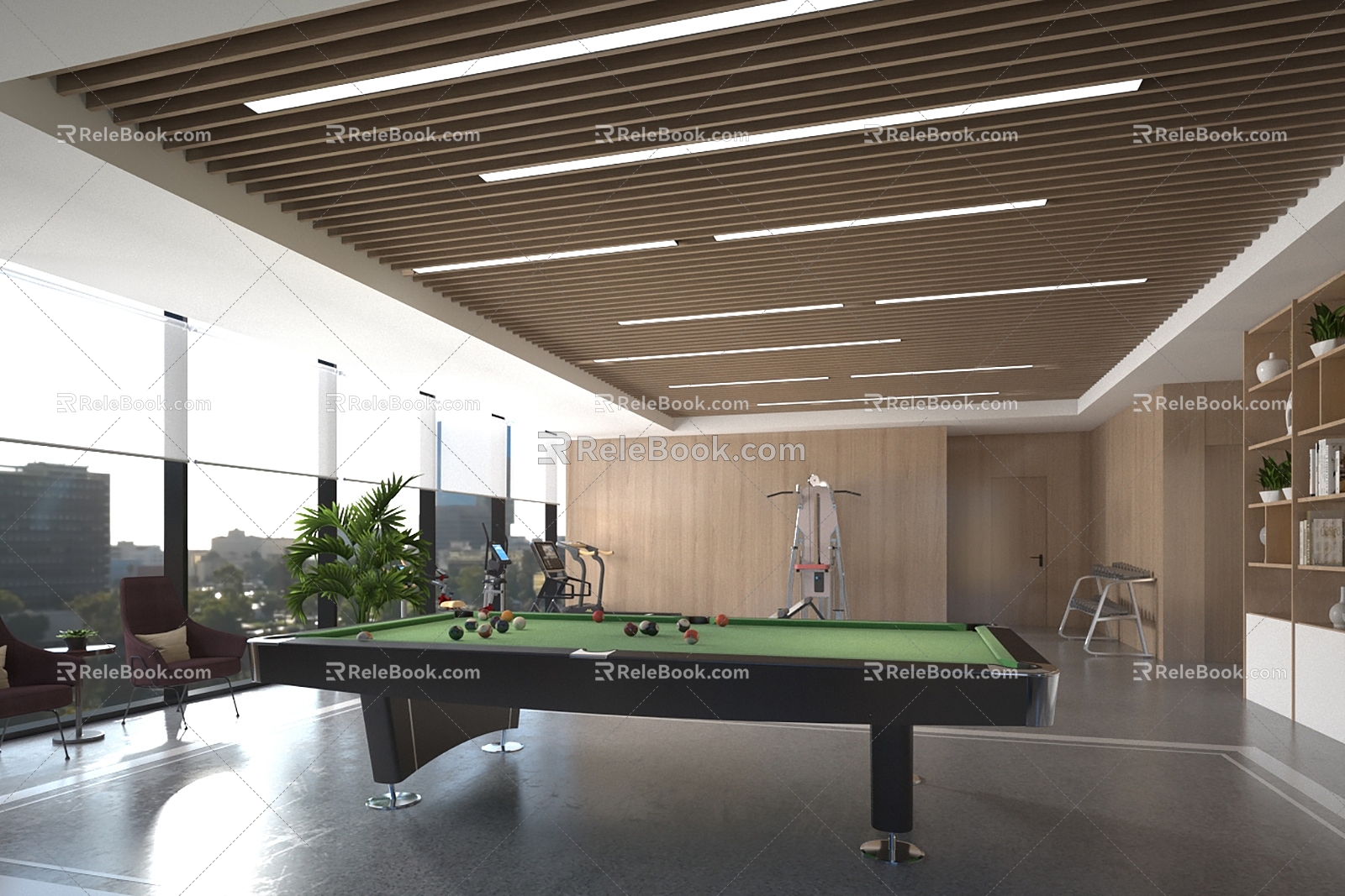 Modern Office Rest Area 3d model