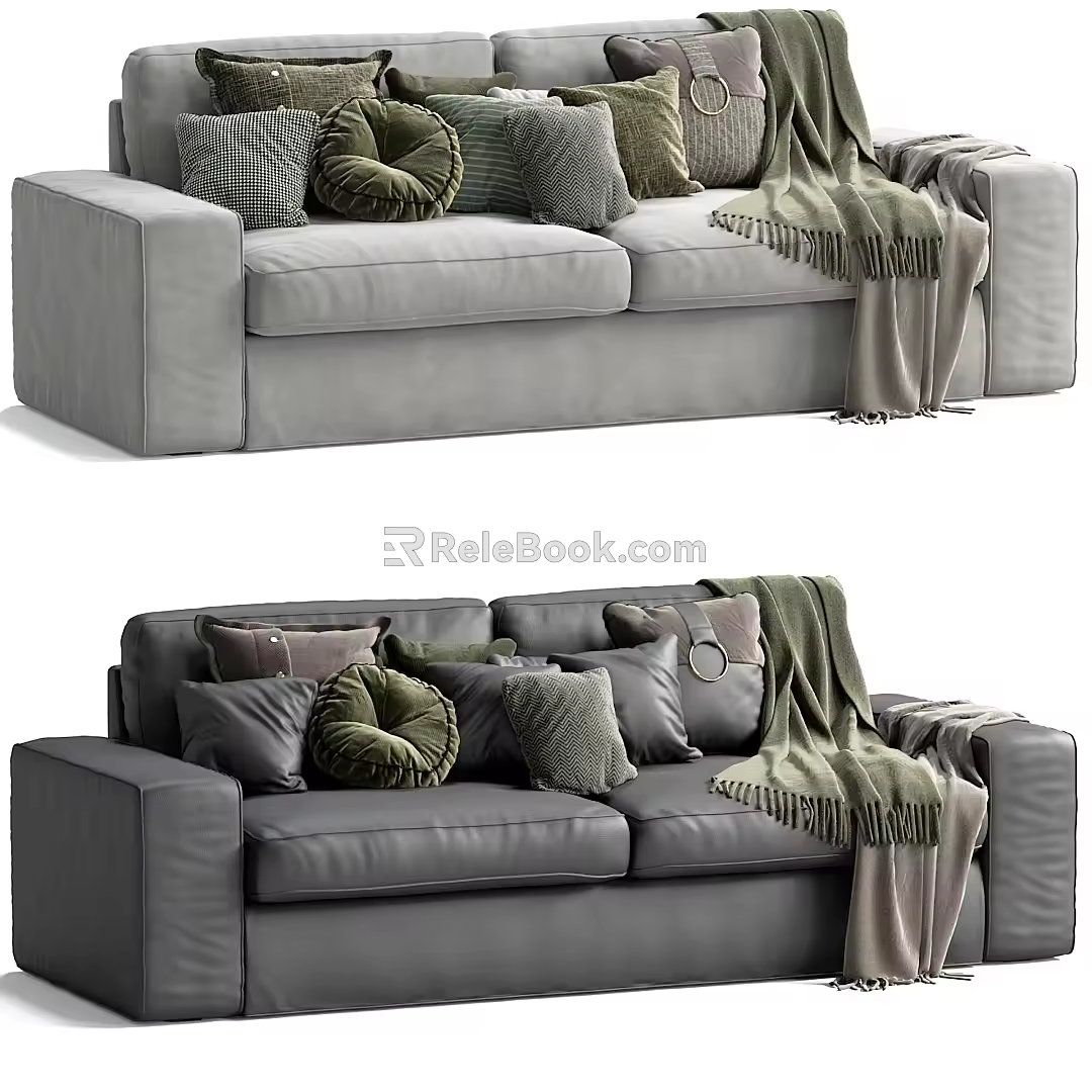 Double sofa fabric double sofa Flexform 3d model
