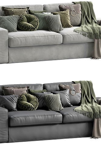 Double sofa fabric double sofa Flexform 3d model