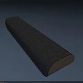 Long Dark Colored Public Bench Featuring Textured Surface And Metallic Base 3d model