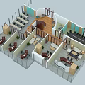 Modern Public Office Space Interior With Open Layout Workstations Lounge Area And Green Plants