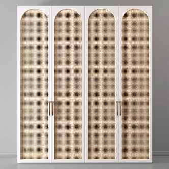 Nordic Wardrobe Rattan Wardrobe 3d model