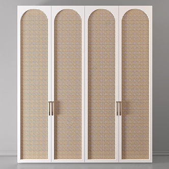 Nordic Wardrobe Rattan Wardrobe 3d model