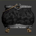 Vintage Cast Iron Cauldron With Metal Rings And Brass Feet For Home Use