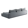 Comfortable Gray L Shaped Sectional Sofa With Square Cushions Modern Design 3d model