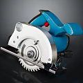 Professional Blue And White Circular Saw With Sharp Blade And Ergonomic Handle 3d model
