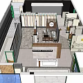 Modern Interior Design With Open Layout Living Dining And Kitchen Areas 3d model