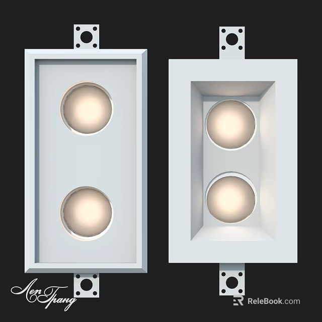 White Recessed Spotlights With Double Light Design For Modern Home Lighting 3d model 