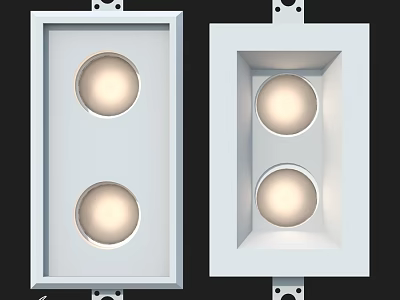 White Recessed Spotlights With Double Light Design For Modern Home Lighting 3d model