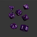 Shiny Purple Polyhedral Dice With Numbers Floating On Dark Background