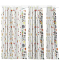Cute Curtains With Colorful Cartoon Patterns Heart Shapes And Animal Motifs
