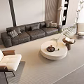 Sofa Coffee Table Combination Leisure Chair Single Sofa Floor Lamp Ornaments Combination 3d model