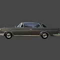 Vintage Gray Classic Car Design With Round Headlights Front Grille And Retro Body Lines