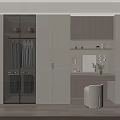 Modern Built In Wardrobe With Integrated Dressing Table And Warm LED Lighting For Bedroom