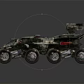 Armored Military Vehicle With Camouflage Exterior Multi Wheel Structure And Roof Mounted Weapon System