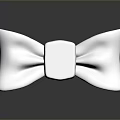 Butterfly Shaped Bow Tie in White Color on Black Reflective Surface with Smooth Texture
