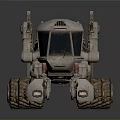 Futuristic Off Road Exploration Vehicle With Metallic Mechanical Structure And Large Wheels