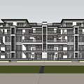 Modern Residential Building Facade Design With Balconies Windows And Symmetrical Structure
