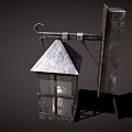 Vintage Industrial Metal Wall Lamp With Square Glass Lampshade And Pointed Top Design
