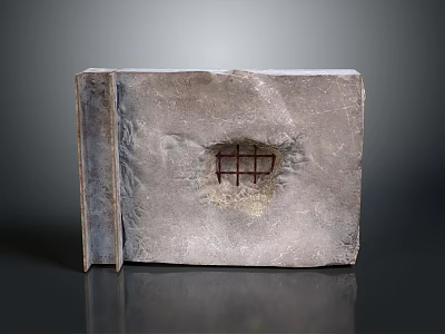 Unique Home Living Decorative Concrete Box With Open Grid Window Design 3d model