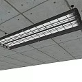 Modern Metal Long Strip Grille Design Ceiling Mounted Chandelier Bright Lighting