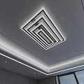 Modern Layered Ceiling Light with LED Strips and Ceiling Trim for Bright Indoor Illumination 3d model
