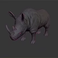 Detailed Realistic Rhinoceros Sculpture With Natural Texture And Lifelike Artistic Features
