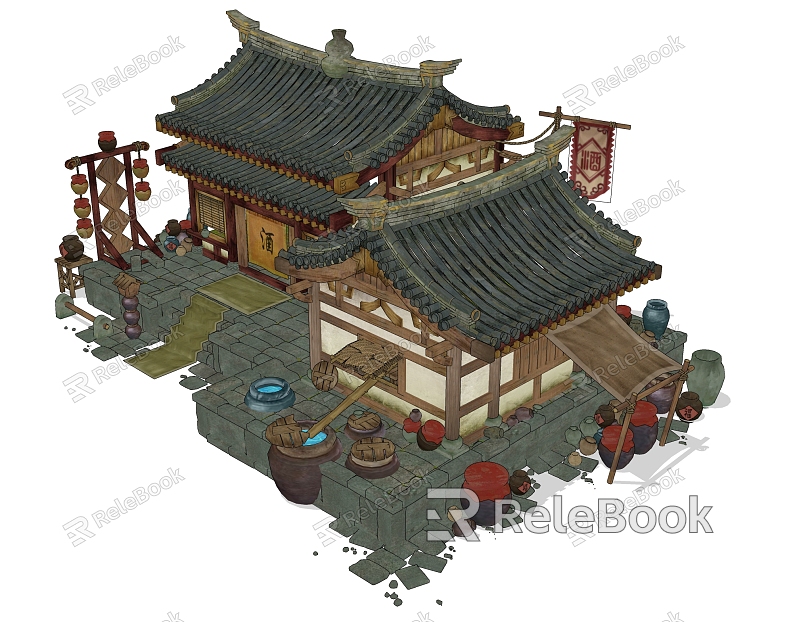 Chinese Ancient Restaurant model