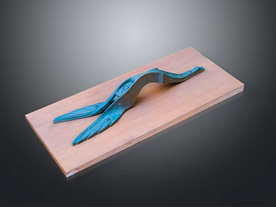 High Quality Blue Metal Hardware Tool Placed On Wooden Board For Workshop Use 3d model