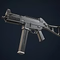 Modern Black Tactical Submachine Gun with Rail System and Ergonomic Grip 3d model