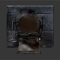 Vintage Manual Printing Press With Metal Structure And Wooden Base Design